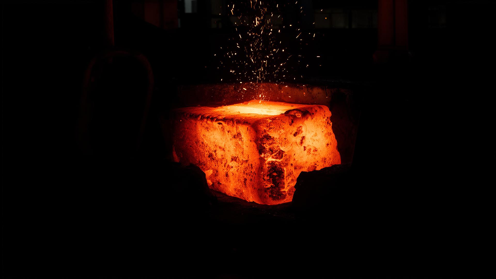 Molten steel forged in fire